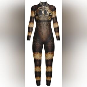 NWOT Hamilton Theatricals Arachnid LS Zip Back Unitard Dance Halloween Adult SM